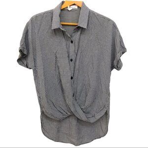 BCBGENERATION BLOUSE, BLACK/WHITE Checks size XXS